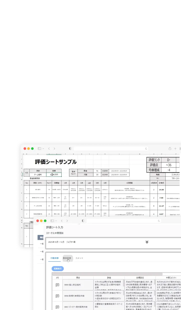 行動・工数・成果のAI同時分析の画面イメージ
